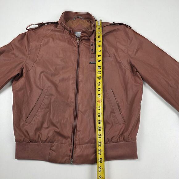 Vintage Members Only Jacket Mens Medium Brown Classic Racer Bomber Epaulets 80s - Picture 5 of 14